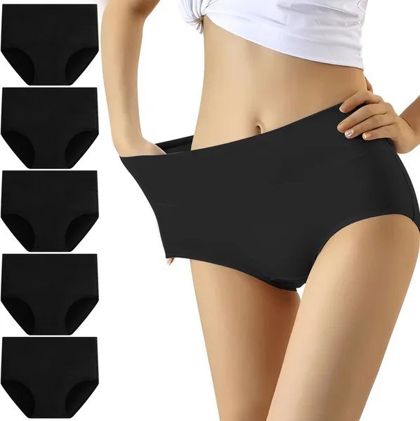 YouShow Women's Knickers High Waist Cotton Underwear for Women Ladies Full Briefs Pant Multiple Colors and Sizes 5 Pack