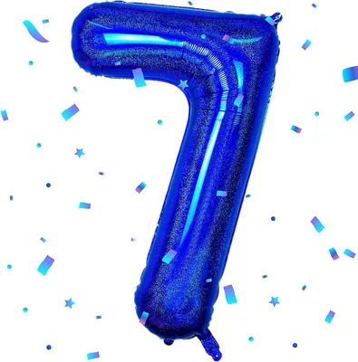Udrkfopk Helium Ballonnen Blauw 101 cm Feestdecoratie voor 7-jarigen Meisjes en Jongens - Beste Deal