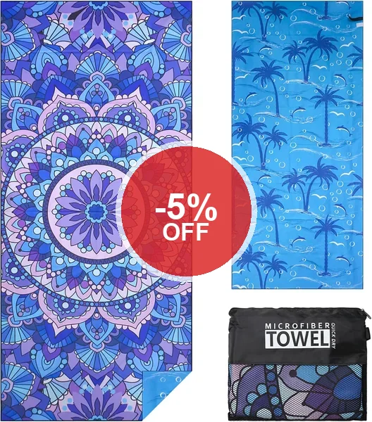 Strålende stranda handdukar 2 st  Extra Stor Människor Kvinnor Dubbel Sidas Print Mikrofibre Rycht Ätandig Törning Resor Svimma - 5% Rabatt