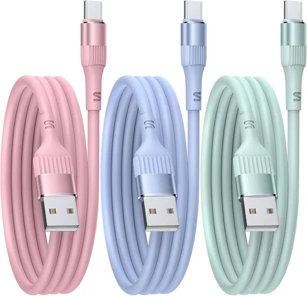 USB to USB C Cable 3PACK 3FT Type C Charger Cable Fast Charging, iPhone Charger USB C for iPhone 17/16/15 Pro Samsung Galaxy S24/S23/S22/S21Huawei P9 Pixel 7/6 iPad Switch PS5 etc