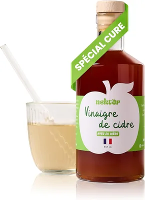Nektar - Vinaigre de Cidre Bio - Non Pastorisé, Non Filtre, Avec Mère - Digestion, Glycémie, Perte de Poids