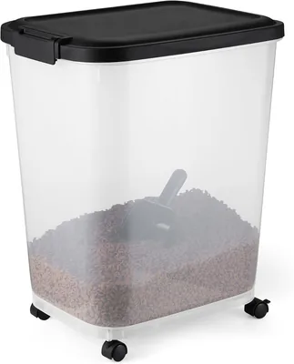 Basics Pet Food Container 22.6kg Transparent Black Best Deal