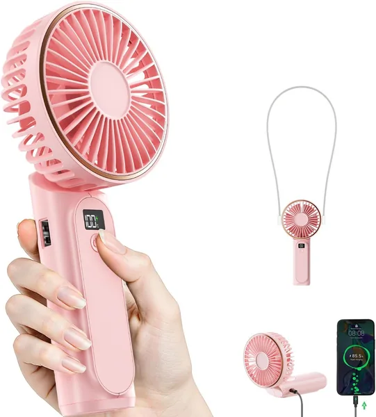 Handheld Fan 4000mAh met LED-display - 180° verstelbaar - 6 snelheden - Best Deal