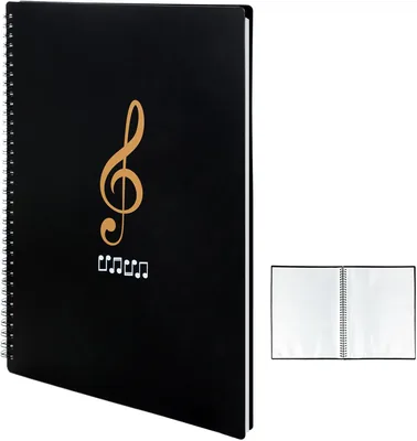 Dossier de musique en plastique imperméable A4 - 50 poches/100 pages - Grand volume pour piano, guitare, violon