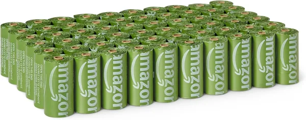 Amazon Basics Worki na odchody psa z recyklingu bez dozownika, bezzapachowe, 900 sztuk (60 paczek po 15 worków) - Najlepsza cena