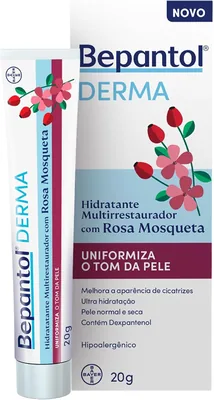 Bepantol Derma Rosa Mosqueta 20g - Hidratante Multirrestaurador Hipoalergênico para Pele Normal a Seca - 20% Off