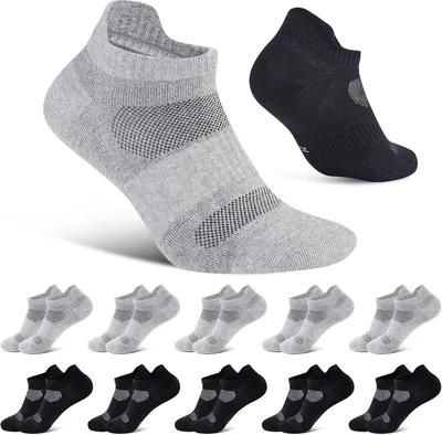 Niorasen Sneaker Skarpety Męskie Damskie, 10 Par Bawełnianych Skarpet do Biegania Krótkie Oddychające Skarpety Sportowe, Miękkie i Wygodne