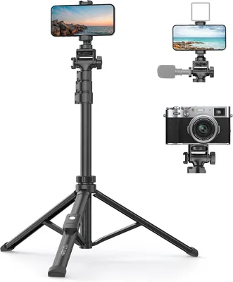 TONEOF 170cm Phone Camera Tripod Stand with Remote & Phone Holder | Selfie Stick Tripod for Travel/V