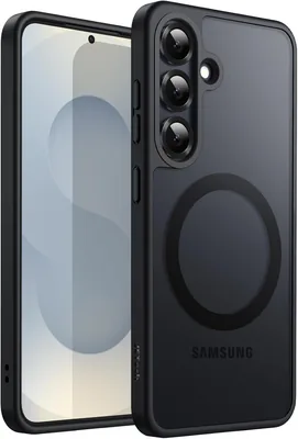 Étui magnétique JETech pour Samsung Galaxy S25 5G - Compatible MagSafe - Coque mate transparente avec protection contre les chocs (Noir)