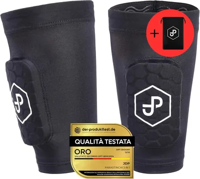 JDP Premium 3 in 1 Protezioni per Polpacci con Imbottitura Integrata per Calcio, per Uomini/Donne/Bambini, Include Protezioni per Polpacci