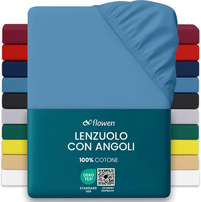 Fodere per Materasso 160x190 cm Blu Navale in Cotone Puro al 100% - Antimite e Traspirante - Sconto 20%