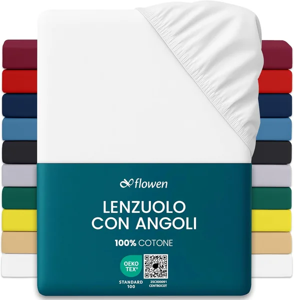 Double Fitted Sheets 160 x 190 cm White in 100% Pure Cotton