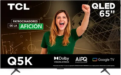 TV Inteligente TCL 65'' 65Q5K Google TV QLED 4K Asistente de Voz sin Manos | HDR10+ | AI | Descuento del 18% 