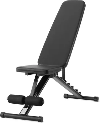 Amazon Basics Adjustable Workout Weight Bench, Foldable for Home Gym, Black, 135 x 38 x 116 cm