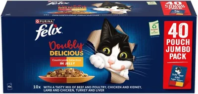FELIX Doubly Delicious Countryside Selection Jelly Wet Cat Food Best Deal