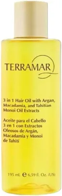 Aceite para cabello 3 en 1 de Terramar con extractos de Argán, Macadamia y Monoí de Tahití (OLEO) - 195 ml + regala