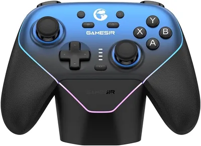 GameSir Super Nova متحكم ألعاب لاسلكي لأجهزة الكمبيوتر والتبديل والهواتف الذكية، عصا تأثير ودواسات، أغطية مطاطية، RGB L - أفضل سعر