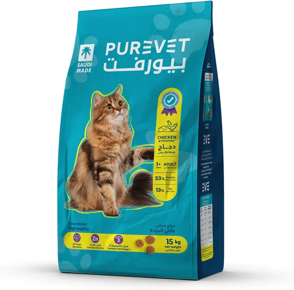 Purevet Adult Cat Dry Food Flavor (Chicken & Potato) 15kg