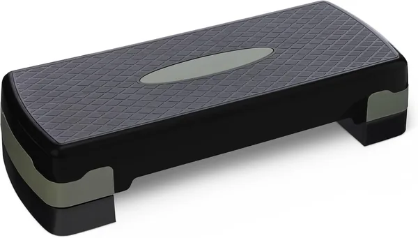 Amazon Basics Aerobic Step Board, Adjustable Workout Stepper for Home, 68.58cm, Black/Gray