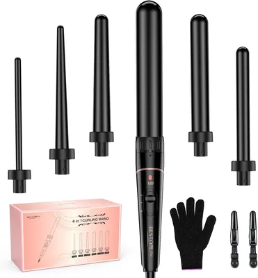 BESTOPE PRO Hair Curler 6 in 1 Curling Wand Set