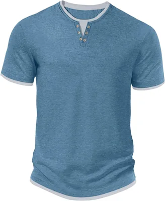 Camiseta Hombre Hisir de Manga Corta Cuello Redondo Estilo Casual Bloque de Color