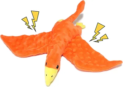 Tongtai Dog Toys Plush Dinosaur Chew Toy with Crinkle Paper, Interactive Pet Bite Toy