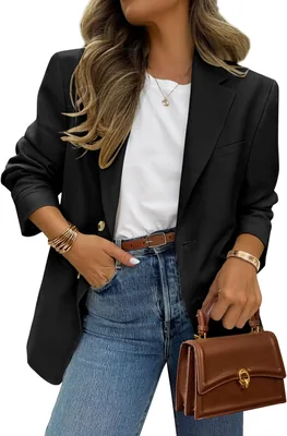 PRETTYGARDEN Blazers Women Long Sleeve Suit Jacket