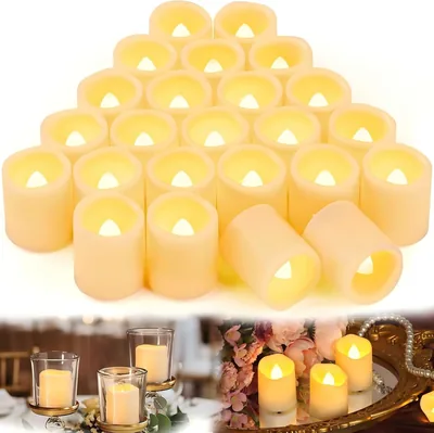 LED Tea Lights 24 Pack Warm White Flickering Candles Best Deal
