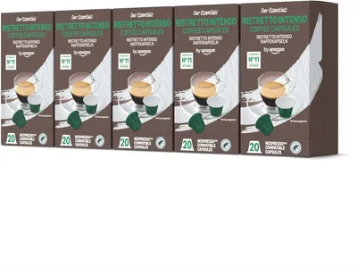 Cápsulas de café Intenso compatibles con Nespresso, 100 cápsulas (5 paquetes x 20) - Certificación Rainforest Alliance