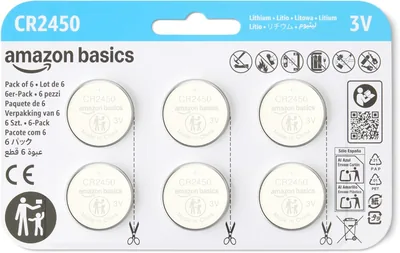 Amazon Basics lithiumknapp batteri CR2450, långvarig prestanda, mercyfri, 3V, barnsäkert förpackning (öppnares med