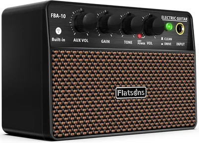 FBA-10 Guitar Amp, 10W Mini Electric Guitar Amplifier with Clean/Drive Channel, 6H Working, USB-C Re