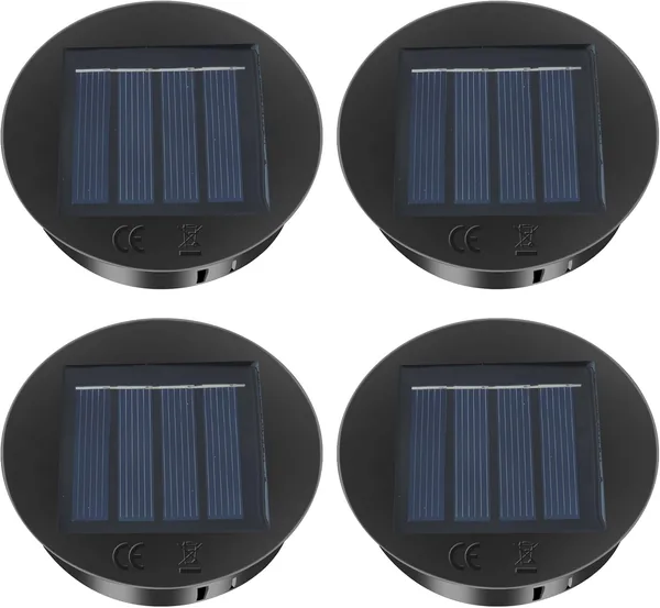 CNMTCCO Solar Lights Replacement Parts 8 cm Pack of 4 Replacement Solar Module for Garden Light with 600 mAh Battery, IP44 Waterproof Solar Replacement Lid LED Solar Panel for Sola