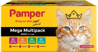 Pamper Adult Wet Cat Food Mega Pack (48x85g) - 14% Off