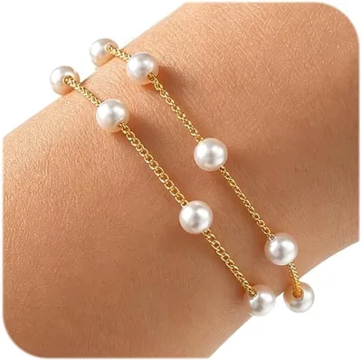 Gold & Silver Pearl Bracelets Women's Jewelry Best Deal