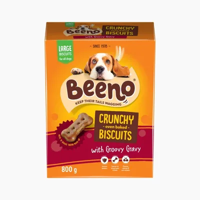 Beeno Large Biscuits with Gravy 800g - Dog Biscuit Treats | Save 37%