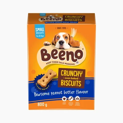Beeno Medium Peanut Butter Biscuits 800g - Dog Treats | Save 39%