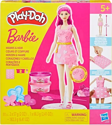 Play-Doh Barbie Hearts & Hair Set: Create Doll Fashion with Modeling Compound