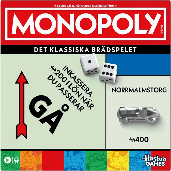 Monopol spel med lagringstray och större spelhuvud - Svensk version (35% Off)