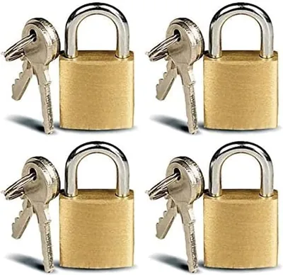 Set of 4 Mini Brass Padlocks - Keyed Alike - Best Deal
