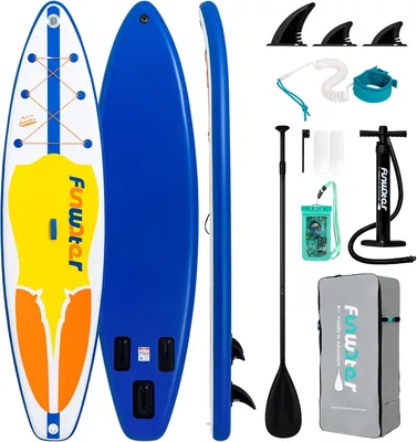 Tabla de Surf Hinchable FunWater con Remo Ajustable, Bomba, Mochila, Correa y Funda Impermeable - Mejor Oferta