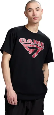 Camiseta Game 7 Masculina de Algodão com Gola Redonda e Logotipo Gráfico Leve de Manga Curta