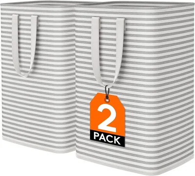 Purfex 2-Pack Laundry Basket 80L, Waterproof & Collapsible