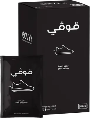 مناديل تنظيف الأحذية من غوفي - 25 قطعة، مصممة لتنقيح وتلميع جميع أنواع الأحذية، بما في ذلك الجلود