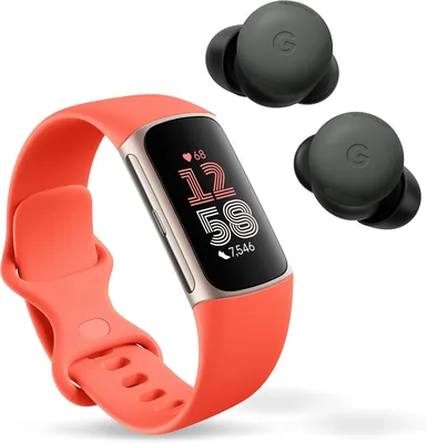 Fitbit Charge 6 Gold + Google Pixel Buds Pro