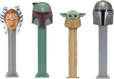 PEZ マンダロリアンキャンディディスペンサーギフトセット | ベビーヨーダ、ボバ・フェット、マンダロリアン、アソーカディスペンサー | キャンディーリフィル付き | パーティー記念品 グラブバッグ