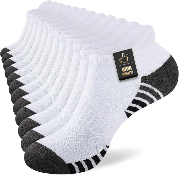 SockWaddles Running Socks Cushioned Ankle Trainer Socks for Men Women Cotton Low Cut Breathable Athl