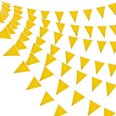 52 stuks Goud Flag Lijnen, 20m Lang Herbruikbaar, Waterdicht Triangelse Pennant Vlaggen - 18% Korting