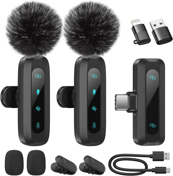 Caja Calentadora WARM BOX Micrófono Inalámbrico para Lapel con Reducción de Ruido, Paquete de 2 - Auto Emparejamiento