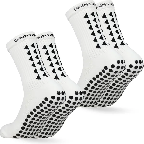Gain The Edge Football Grip Socks 3.0-2pc and 4pc Set - Non Slip Football Socks