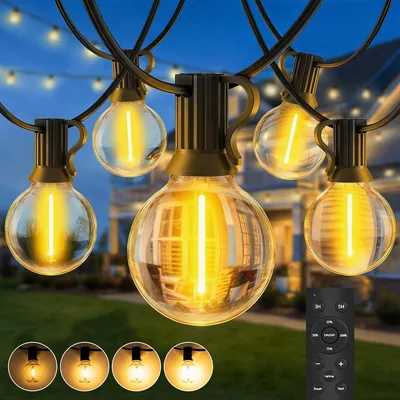 SAEIHGAE Lámparas de luces decorativas al aire libre LED de 20 m, 65 pies de G40 Bombillas de cadena exterior IP44 a prueba de agua con iluminación